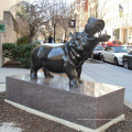 2018 alta calidad popular jardín decoración estatua de bronce del hipopótamo